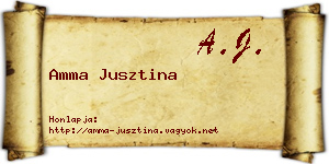 Amma Jusztina névjegykártya